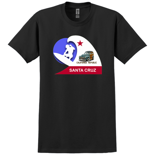 6LXV814 (CA) T-Shirt WoW Santa Cruz California Surfer