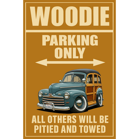6LXV814 (CA) Sign - Woodie Parking Only