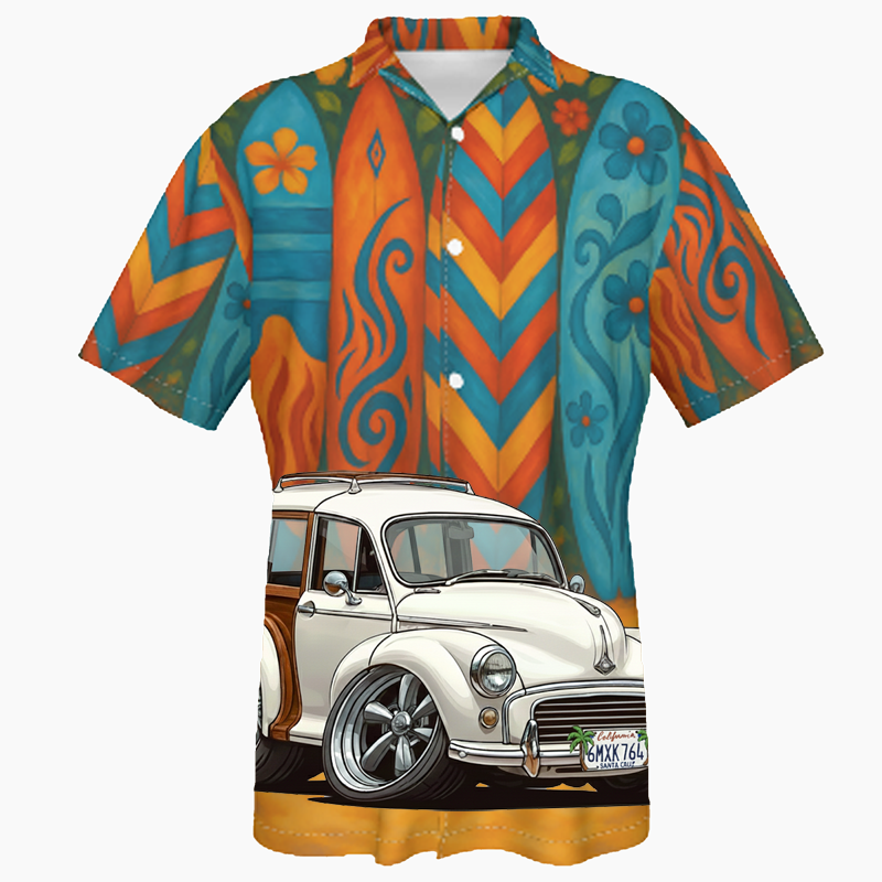 6MXK764 (CA) Hawaiian Shirt - Surfboard