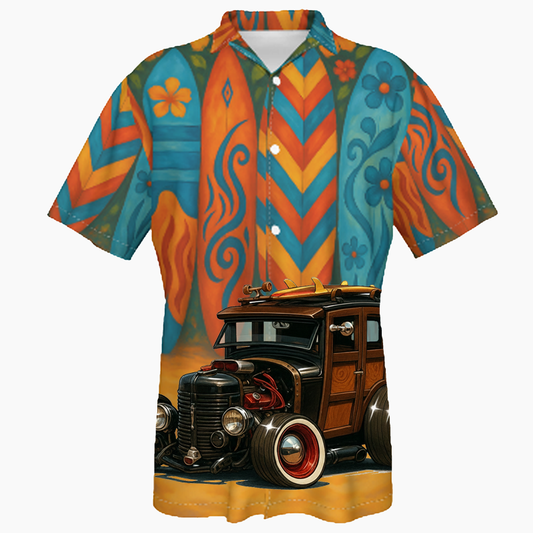 6NNY186 (CA) Hawaiian Shirt - Surfboard