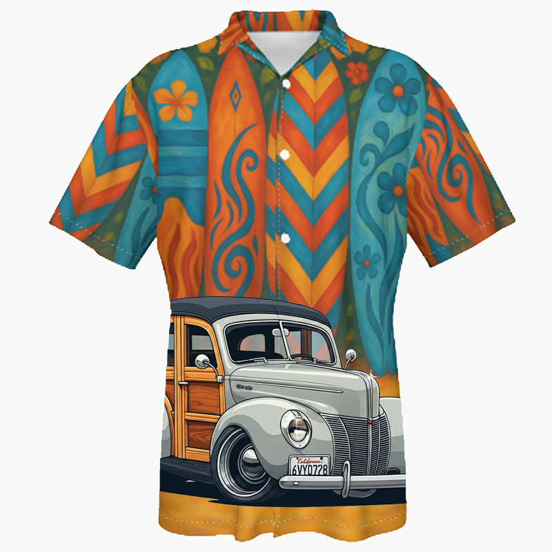 6VYD728 (CA) Hawaiian Shirt - Surfboard