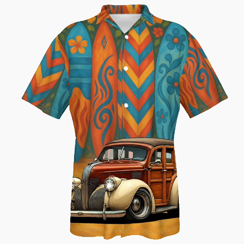 6Y1053 (CA) Hawaiian Shirt - Surfboard