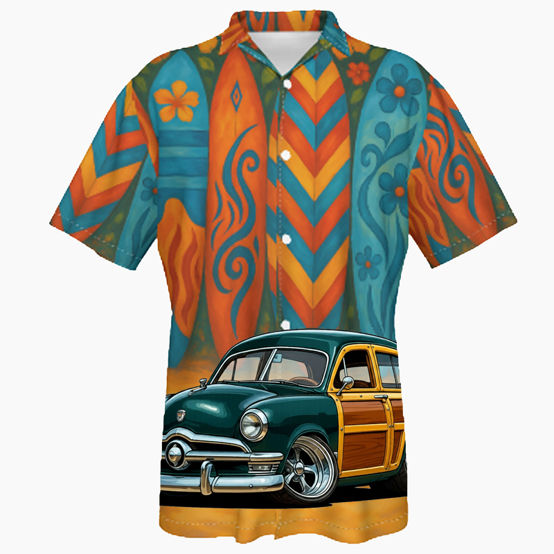 78F241 (CA) Hawaiian Shirt - Surfboard