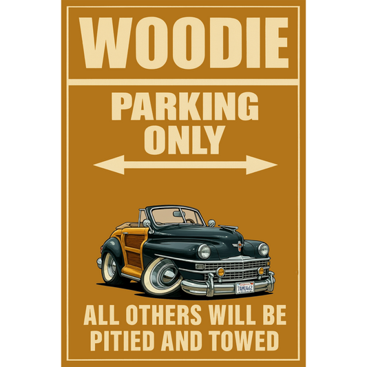 7AMU462 (CA) Sign - Woodie Parking Only