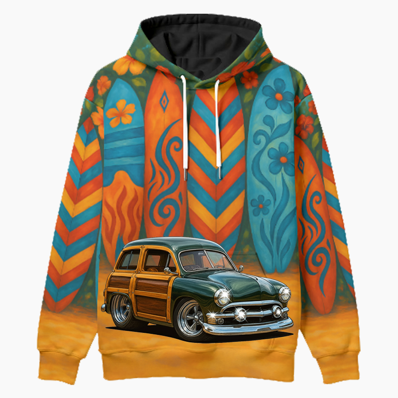 7DDJ466 (CA) Woodie Hoodie - Surfboard