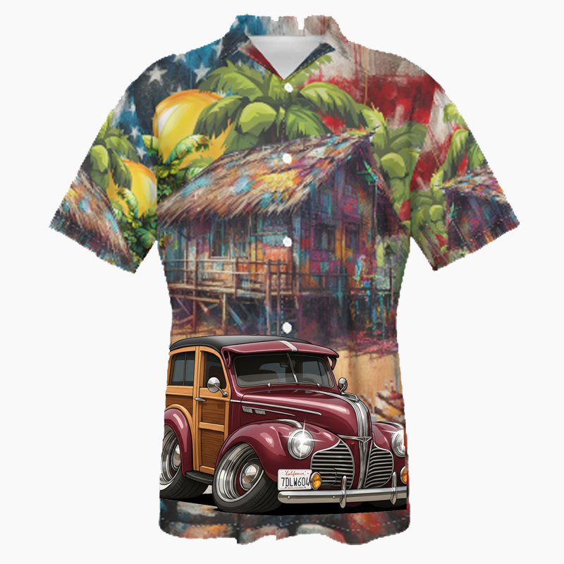 7DLW604 (CA) Hawaiian Shirt - Patriotic