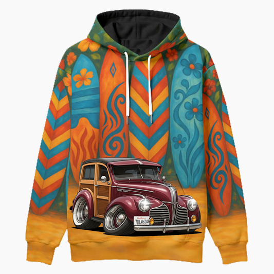 7DLW604 (CA) Woodie Hoodie - Surfboard