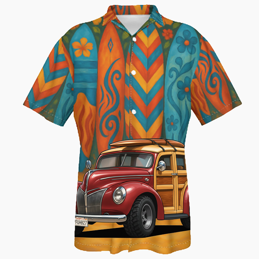 7FUH827 (CA) Hawaiian Shirt - Surfboard