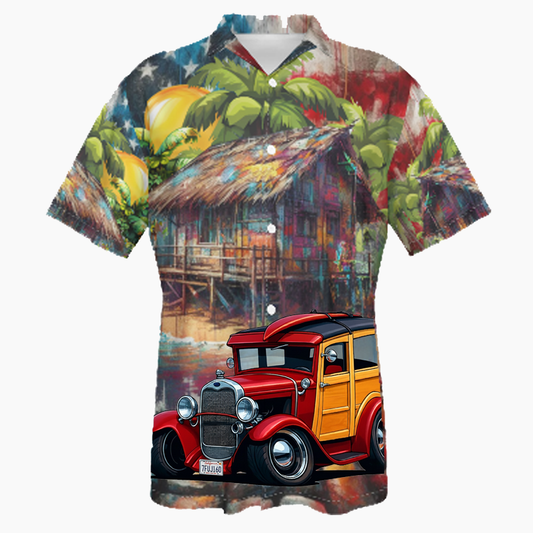 7FUJ160 (CA) Hawaiian Shirt - Patriotic