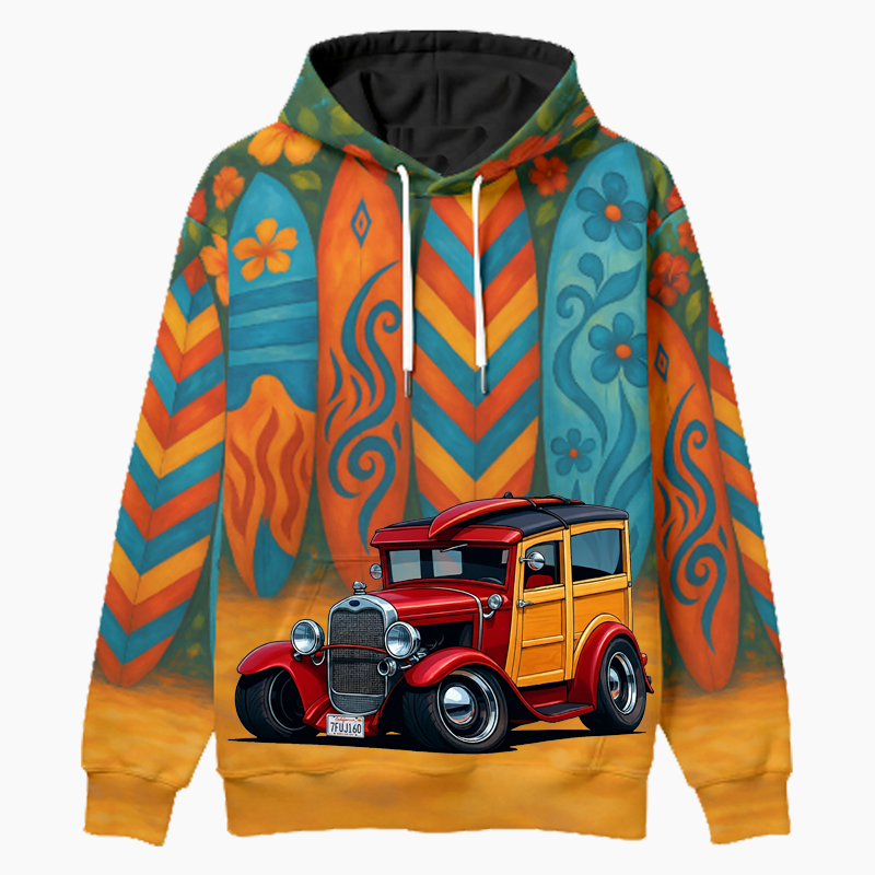 7FUJ160 (CA) Woodie Hoodie - Surfboard