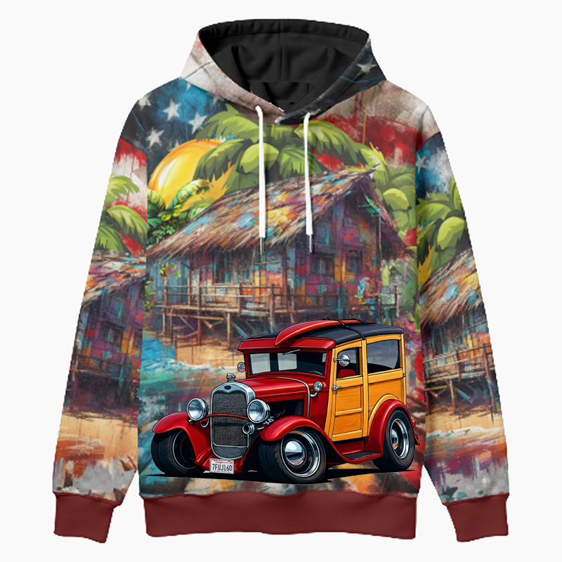 7FUJ160 (CA) Woodie Hoodie - Patriotic