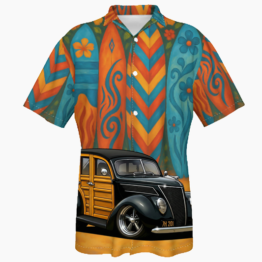 7H201 (CA) Hawaiian Shirt - Surfboard