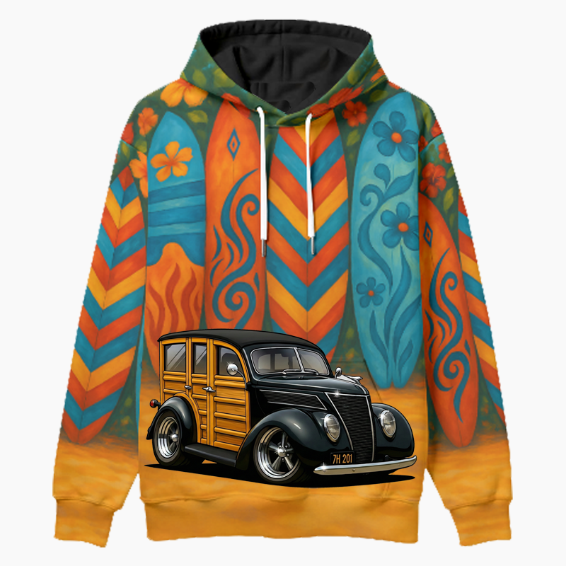 7H201 (CA) Woodie Hoodie - Surfboard