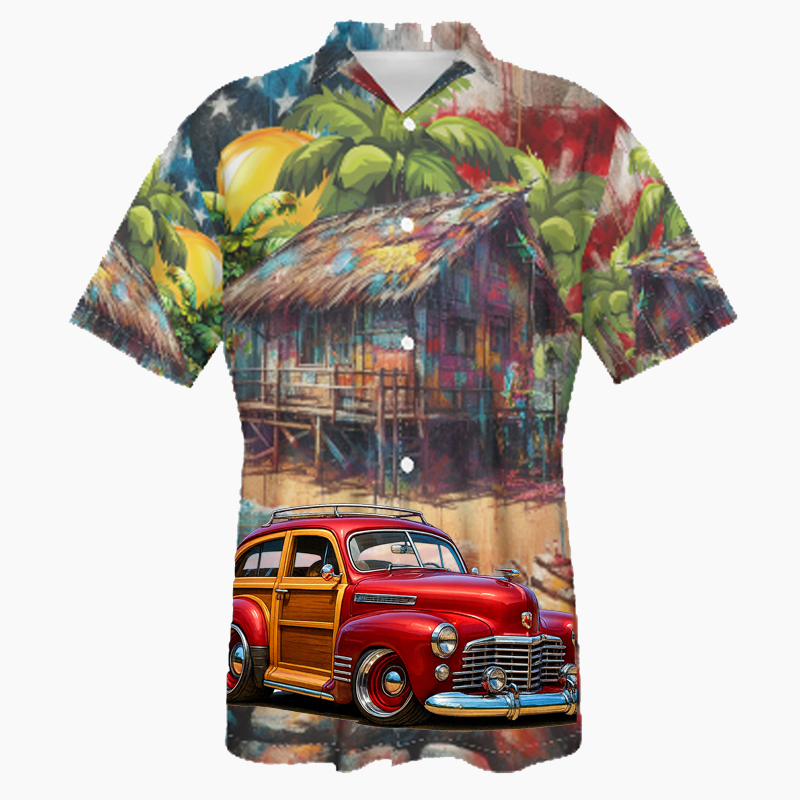 7HIB186 (CA) Hawaiian Shirt - Patriotic