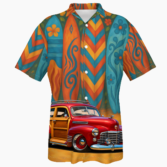7HIB186 (CA) Hawaiian Shirt - Surfboard