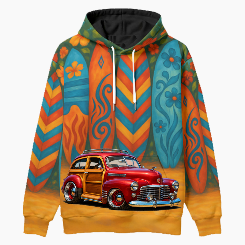 7HIB186 (CA) Woodie Hoodie - Surfboard