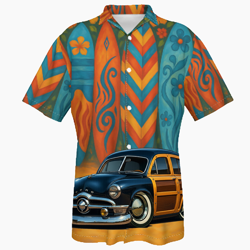 7YOS690 (CA) Hawaiian Shirt - Surfboard