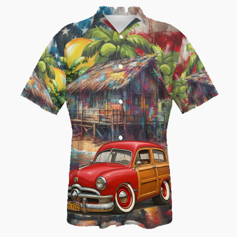 81P632 (CA) Hawaiian Shirt - Patriotic
