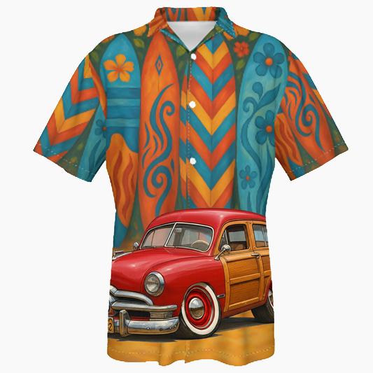81P632 (CA) Hawaiian Shirt - Surfboard