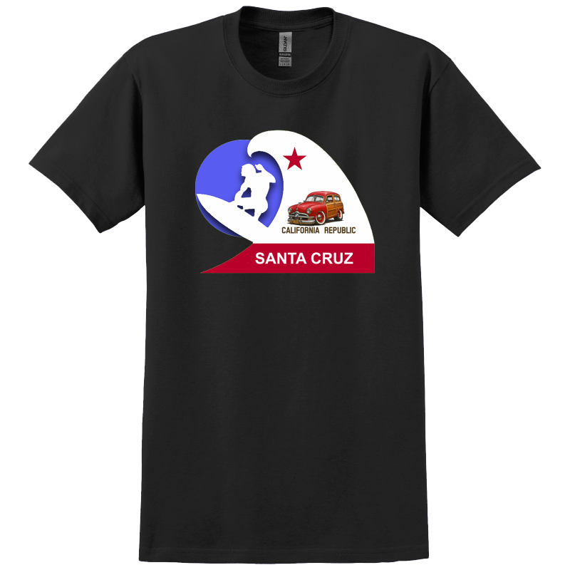 81P632 (CA) T-Shirt WoW Santa Cruz California Surfer