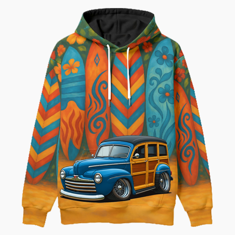 888PKU (CA) Woodie Hoodie - Surfboard