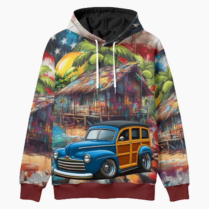 888PKU (CA) Woodie Hoodie - Patriotic