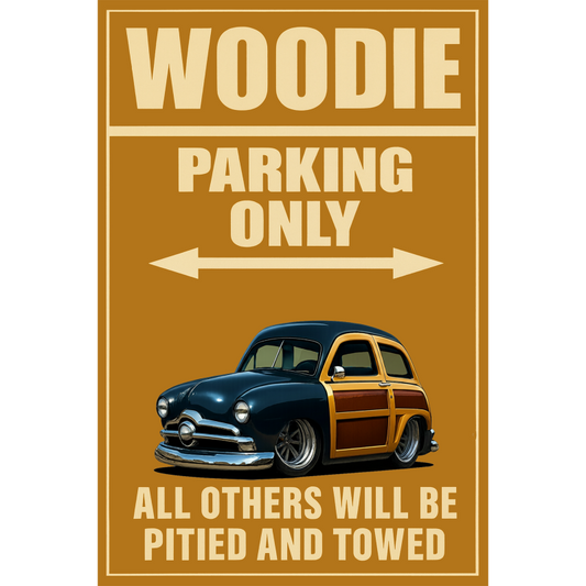 8FJY151 (CA) Sign - Woodie Parking Only