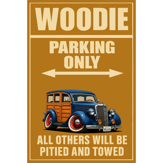 8MQJ608 (CA) Sign - Woodie Parking Only