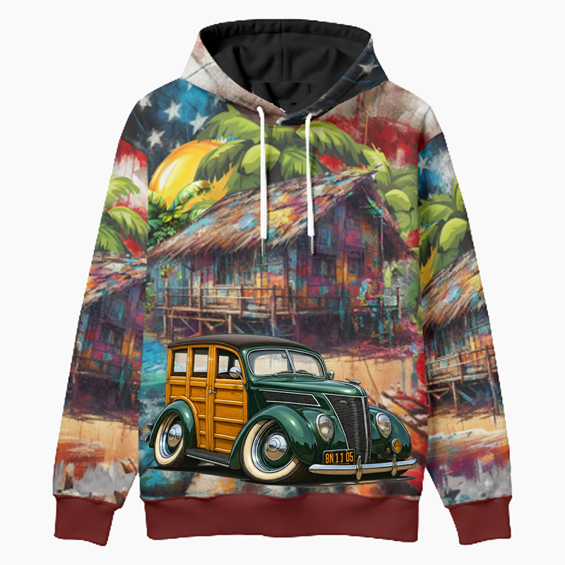 8N1105 (CA) Woodie Hoodie - Patriotic