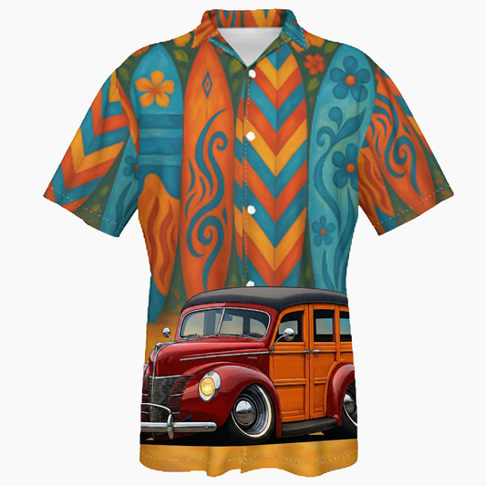 8S7724 (CA) Hawaiian Shirt - Surfboard