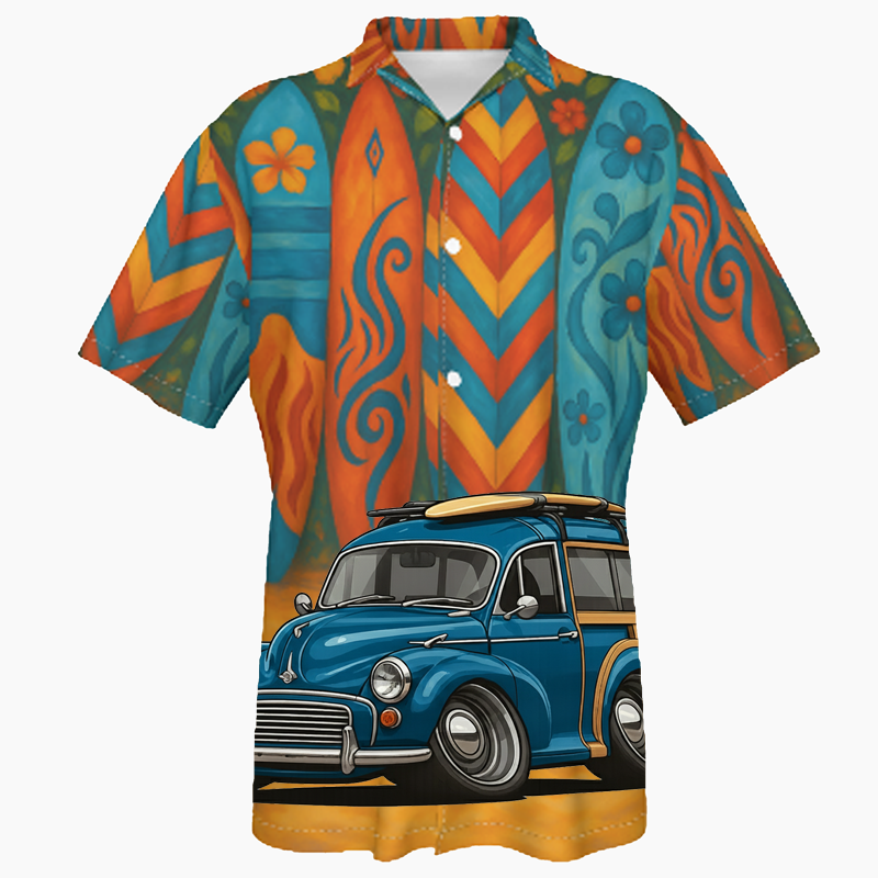 8UCV806 (CA) Hawaiian Shirt - Surfboard