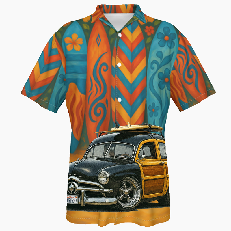 8WZP287 (CA) Hawaiian Shirt - Surfboard