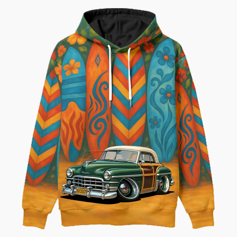 8X3007 (CA) Woodie Hoodie - Surfboard