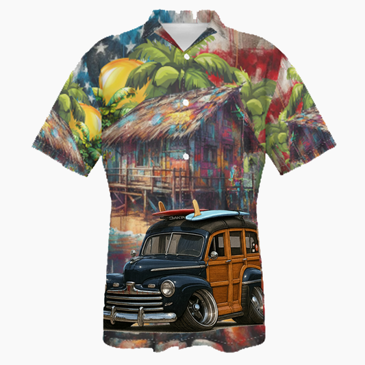90G463 (CA) Hawaiian Shirt - Patriotic