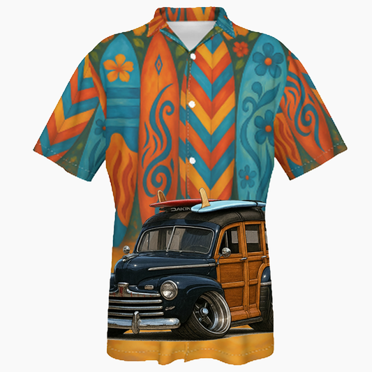90G463 (CA) Hawaiian Shirt - Surfboard