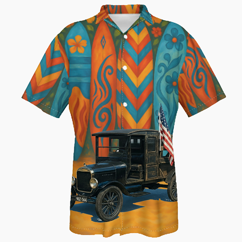 912564 (CA) Hawaiian Shirt - Surfboard