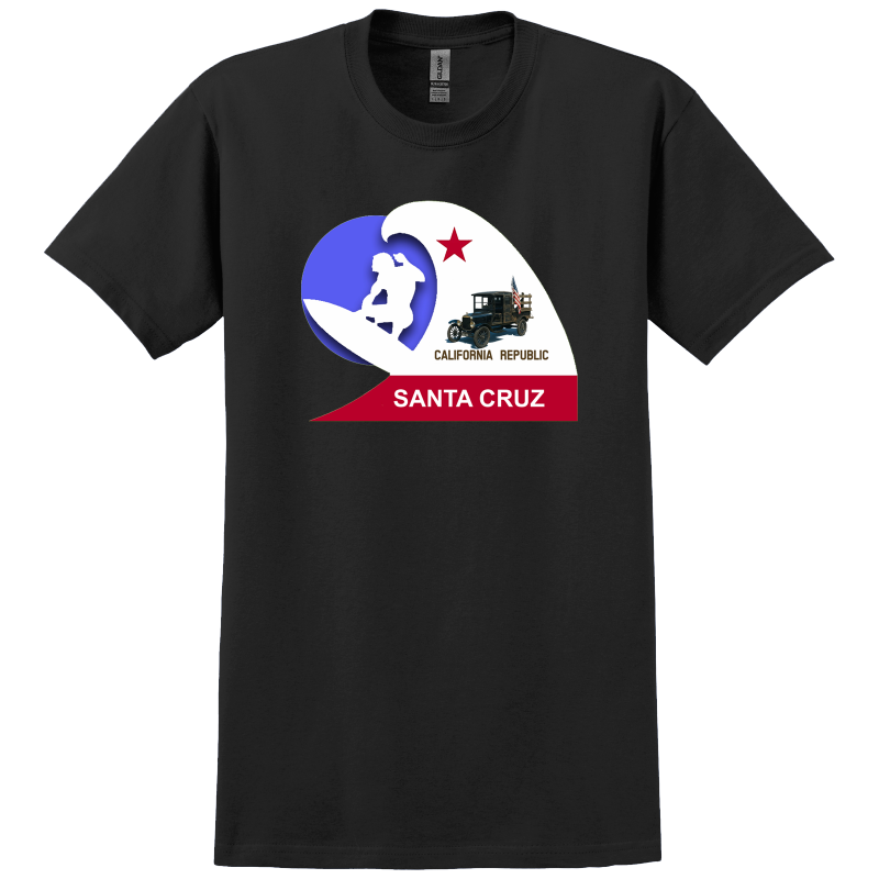 912564 (CA) T-Shirt WoW Santa Cruz California Surfer