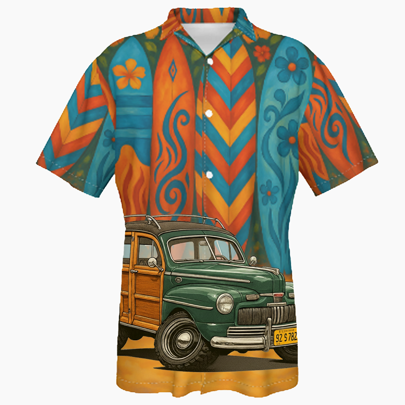92S782 (CA) Hawaiian Shirt - Surfboard