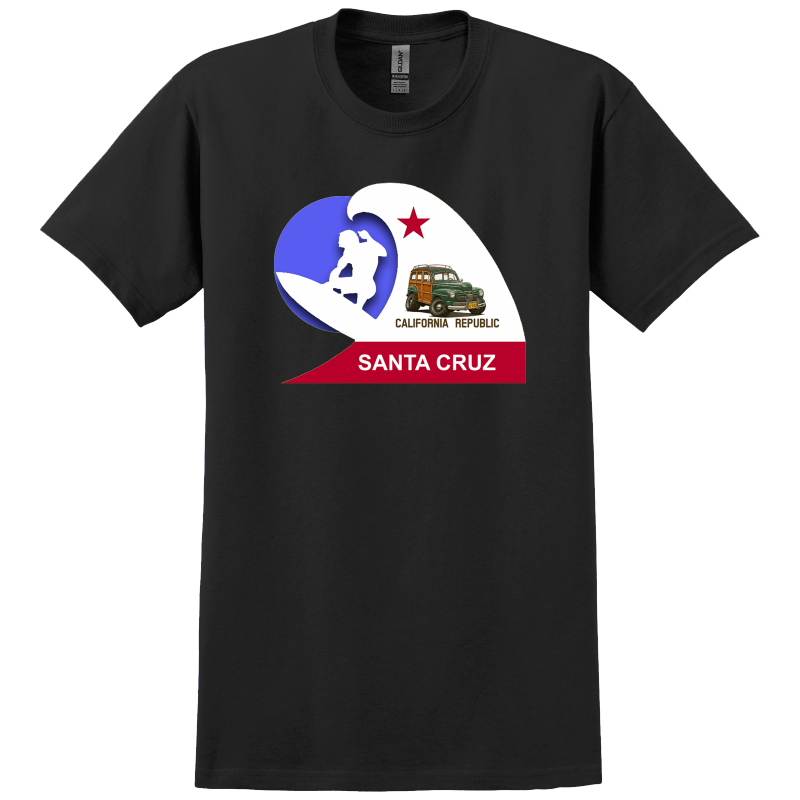92S782 (CA) T-Shirt WoW Santa Cruz California Surfer