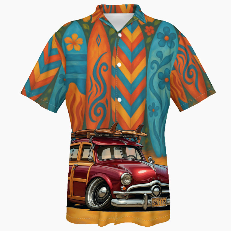 95A5165 (CA) Hawaiian Shirt - Surfboard