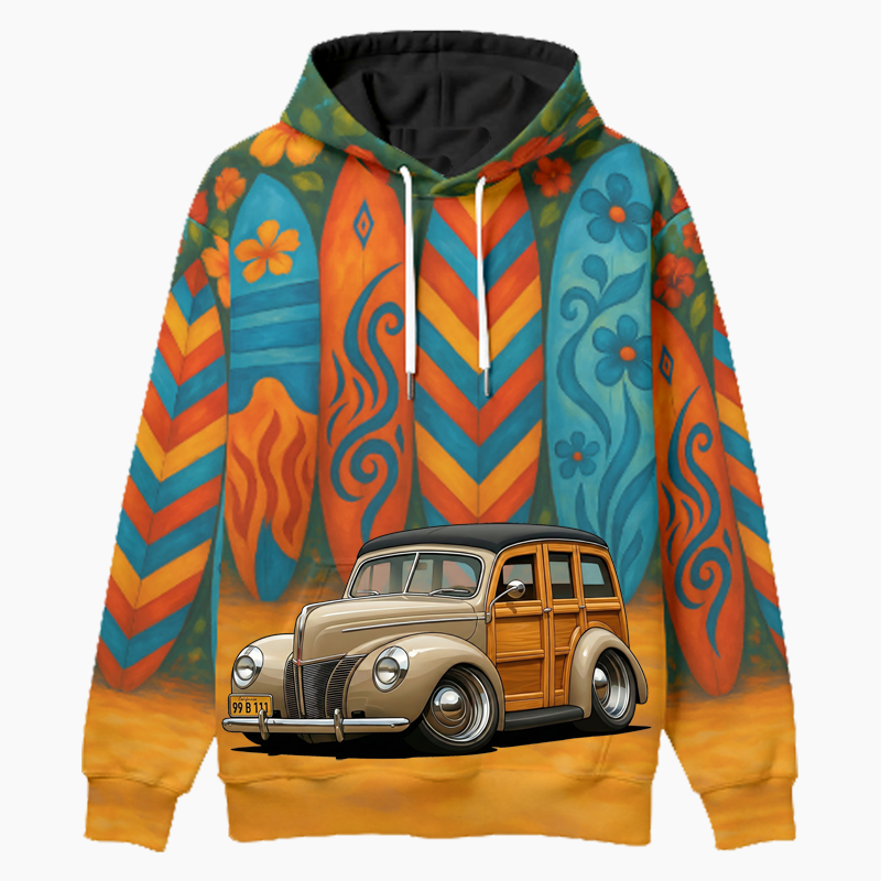 99B111 (CA) Woodie Hoodie - Surfboard
