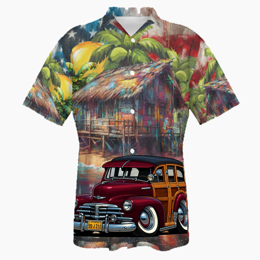 99J210 (CA) Hawaiian Shirt - Patriotic