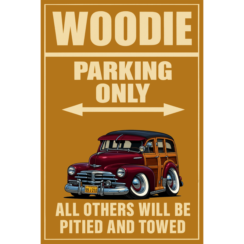 99J210 (CA) Sign - Woodie Parking Only