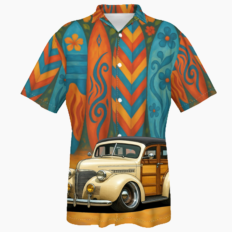 9E9570 (CA) Hawaiian Shirt - Surfboard