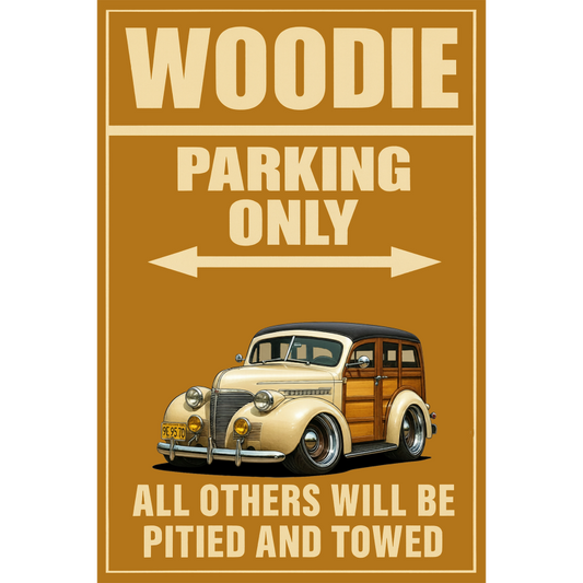 9E9570 (CA) Sign - Woodie Parking Only