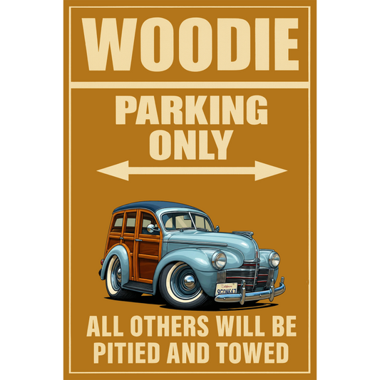 9GQN667 (CA) Sign - Woodie Parking Only