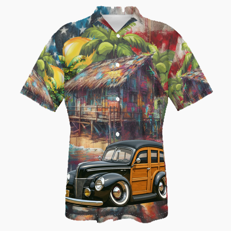 9H3497 (CA) Hawaiian Shirt - Patriotic