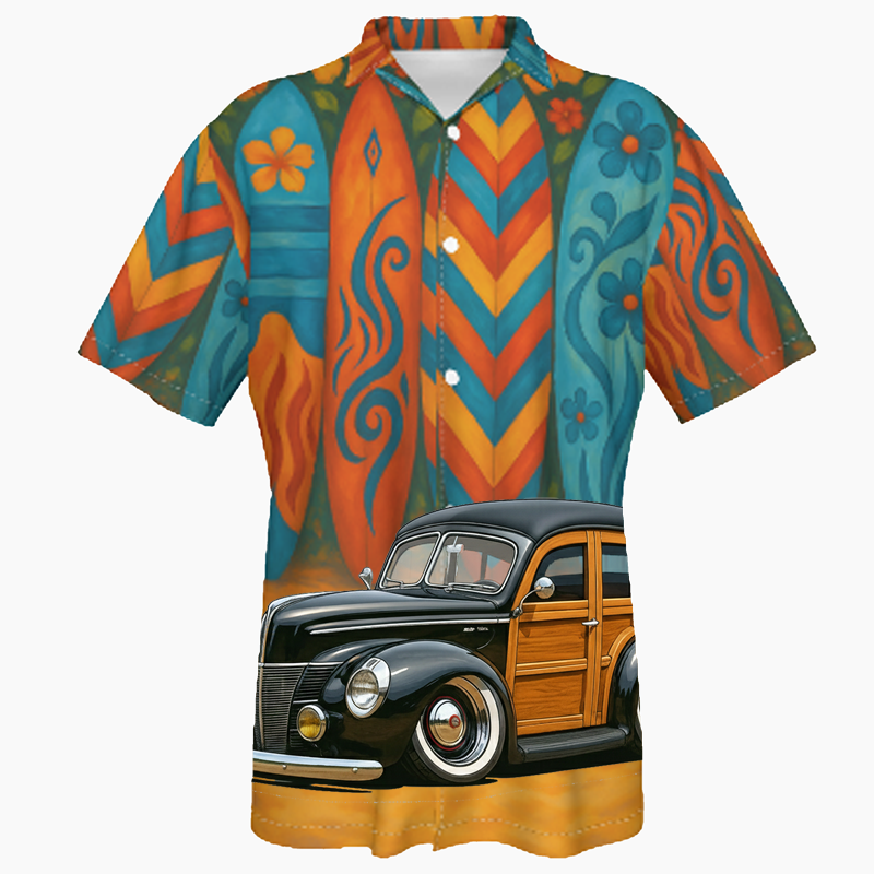 9H3497 (CA) Hawaiian Shirt - Surfboard