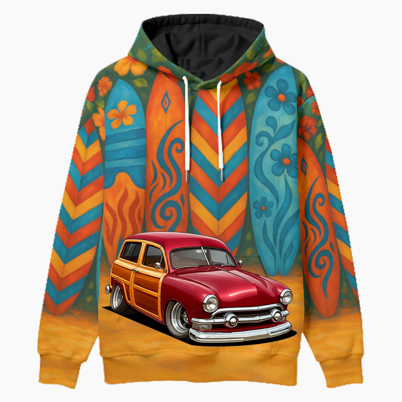 9KBA527 (CA) Woodie Hoodie - Surfboard