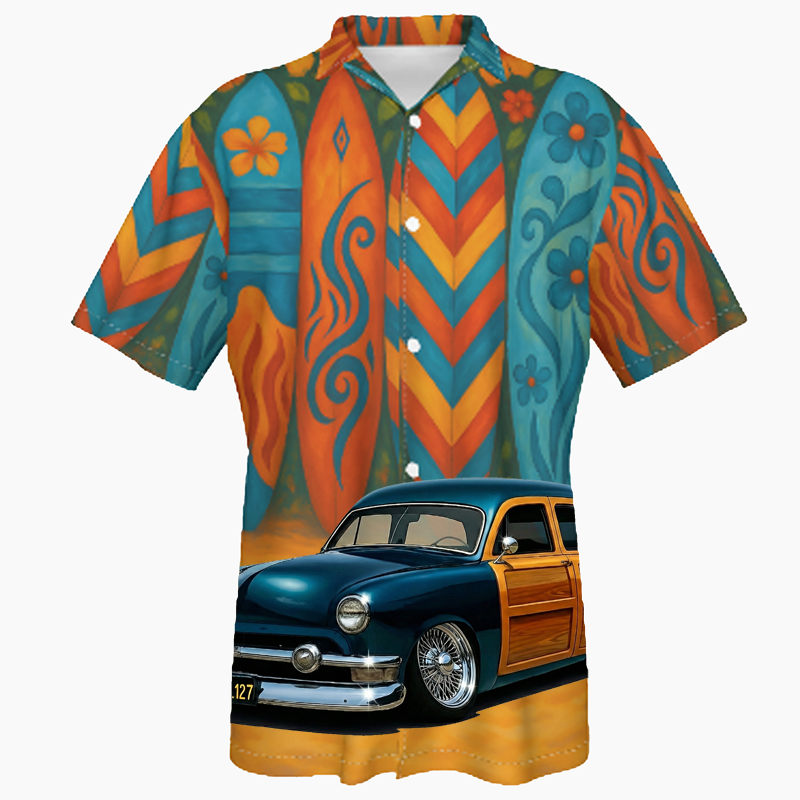 9L127 (CA) Hawaiian Shirt - Surfboard